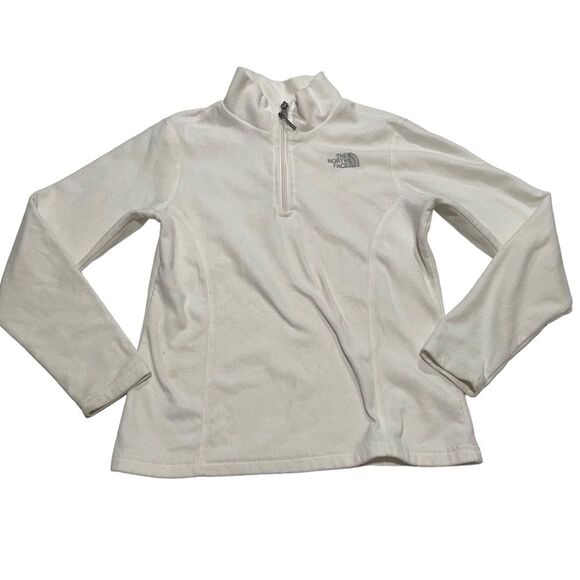 The North Face White Half Zip Pullover Fleece Sweater - Picture 1 of 7
